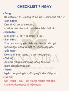 Check list 7 ngày khắc phục phù bạch huyết